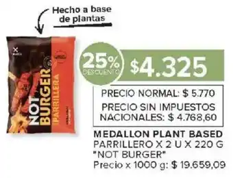 Carrefour Not burger medallon plant based parrillero oferta