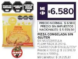 Carrefour Carrefour sin gluten pizza concelada sin gluten de mozzarella flow pack oferta