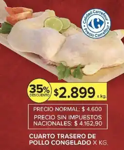 Carrefour Cuarto trasero de pollo congelado oferta