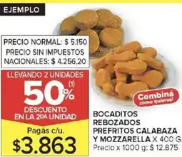 Carrefour Bocaditos rebozados prefritos calabaza y mozzarella oferta