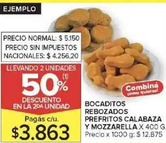 Carrefour Bocaditos rebozados prefritos calabaza y mozzarella oferta