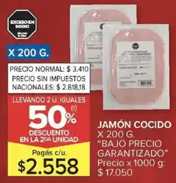 Carrefour Bajo precio garantizado jamón cocido oferta