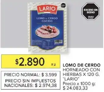 Carrefour Lario lomo de cerdo horneado con hierbas oferta