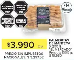 Carrefour El mercado palmeritas de manteca oferta