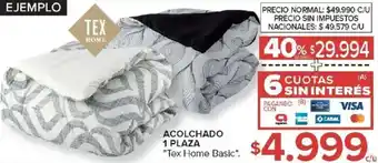 Carrefour Tex home basic acolchado oferta