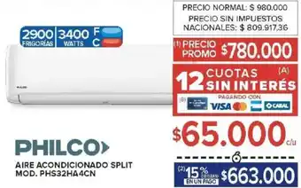 Carrefour Philco aire acondicionado split oferta