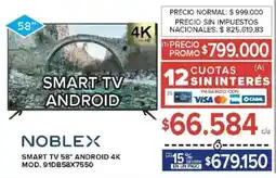 Carrefour Noblex smart tv 58" oferta