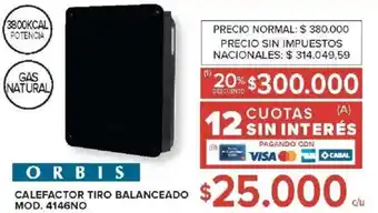 Carrefour Orbis calefactor tiro balanceado oferta