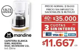 Carrefour Mandine cafetera blanca simil madera oferta