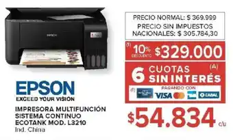 Carrefour Epson impresora multifunción sistema continuo ecotank oferta