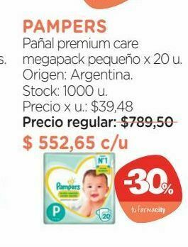 Farmacity Pañales pampers premium care hipoalergénico oferta