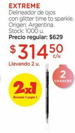 Farmacity Delineador de ojos extreme glitter con esfumino oferta