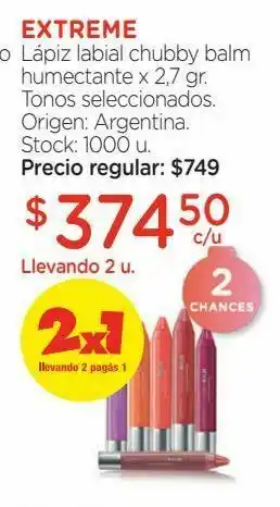 Farmacity Lápiz labial extreme chubby balm humectante x 2,7 g oferta