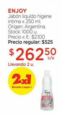 Farmacity Jabón líquido íntimo enjoy ph balanceado x 250 ml oferta