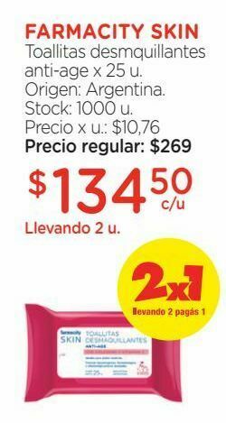 Farmacity Toallitas desmaquillantes farmacity skin anti-age x 25 un oferta