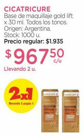 Farmacity Base líquida de maquillaje cicatricure gold lift ligth x 30 ml oferta