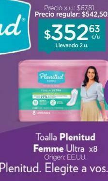 Farmacity Toallas para incontinencia plenitud femme ultra x 8 un oferta