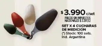 Carrefour Set x 4 cucharas de medición oferta