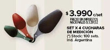 Carrefour Set x 4 cucharas de medición oferta