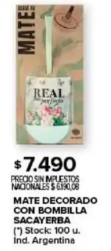 Carrefour Mate decorado con bombilla sacayerba oferta