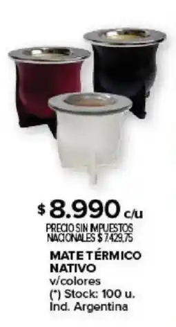 Carrefour Mate térmico nativo v/colores oferta