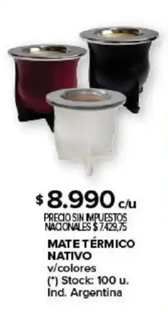 Carrefour Mate térmico nativo v/colores oferta
