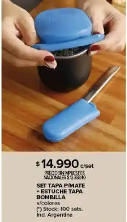 Carrefour Set tapa p/mate + estuche tapa bombilla v/colores oferta