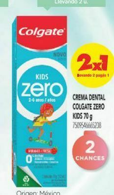 Farmacity Crema dental colgate zero kids fresa x 70 g oferta