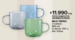 Carrefour Mug vidrio v/colores oferta