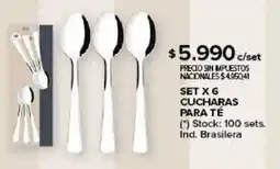 Carrefour Set x 6 cucharas para té oferta
