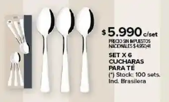 Carrefour Set x 6 cucharas para té oferta