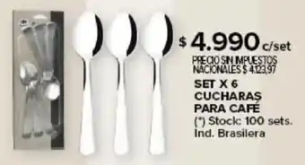Carrefour Set x 6 cucharas para cafe oferta