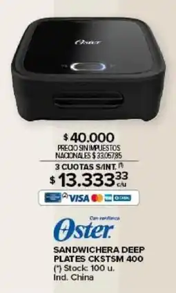 Carrefour Oster sandwichera deep plates ckstsm 400 oferta