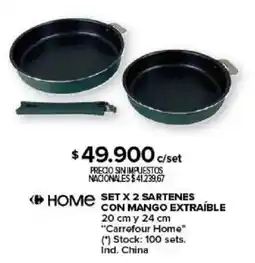 Carrefour Home set x 2 sartenes con mango extraíble oferta