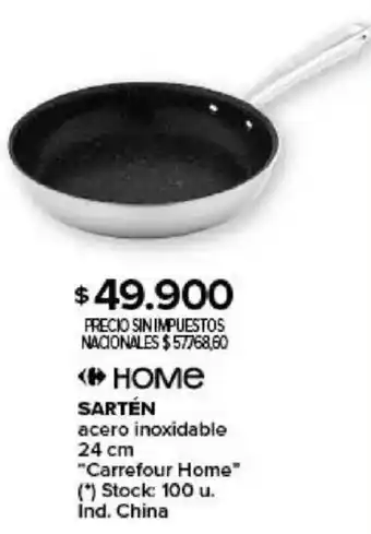 Carrefour Home sartén acero inoxidable oferta