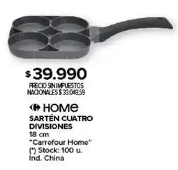 Carrefour Carrefour home home sartén cuatro divisiones oferta
