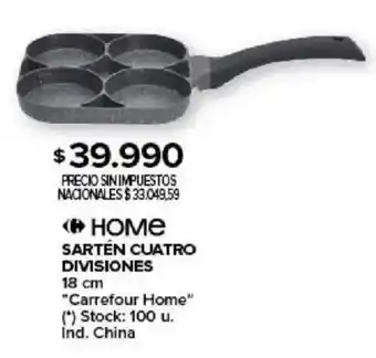 Carrefour Carrefour home home sartén cuatro divisiones oferta
