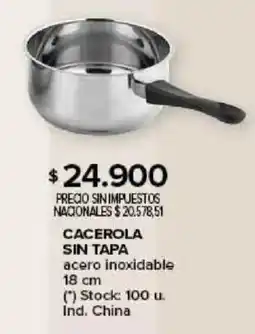 Carrefour Cacerola sin tapa acero inoxidable oferta