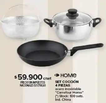 Carrefour Carrefour home set cocción acero inoxidable oferta