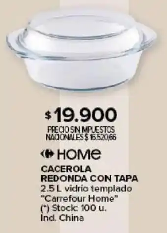 Carrefour Home cacerola redonda con tapa oferta