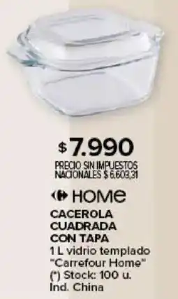 Carrefour Home cacerola cuadrada con tapa oferta