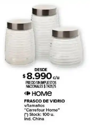 Carrefour Carrefour home frasco de vidrio vitamaños oferta