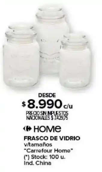 Carrefour Carrefour home frasco de vidrio vitamaños home oferta