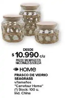 Carrefour Carrefour home frasco de vidrio seagrass oferta