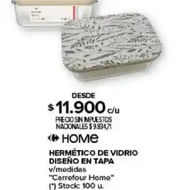 Carrefour Home hermético de vidrio diseño en tapa oferta