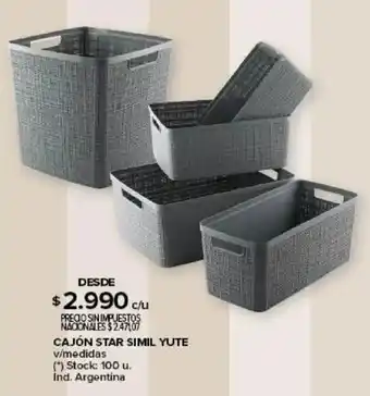 Carrefour Cajón star simil yute v/medidas oferta