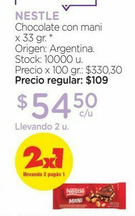 Farmacity Chocolate con mani x 33 gr. oferta