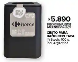 Carrefour Cesto para baño con tapa oferta