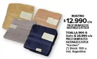 Carrefour Karsten toalla baño oferta