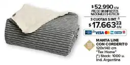 Carrefour Tex home manta line tex con corderito oferta